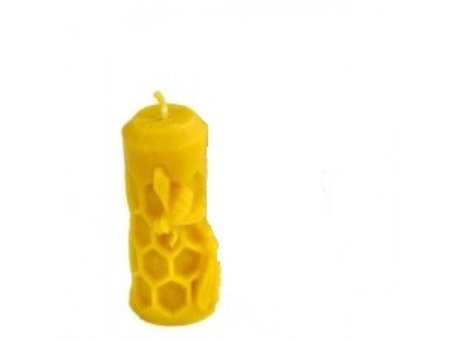 Свещ малък цилиндър с пчели | pchelarkj.com